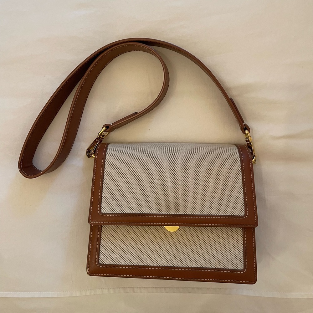 JW PEI Beige Canvas Mini Flap Bag